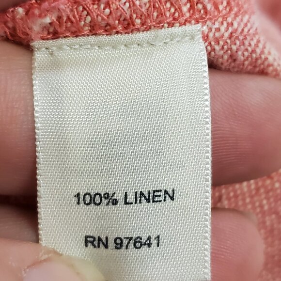 J Jill Womens Office Career Linen Button Up Jacket Size L Red Capsule Coastal - Picture 5 of 10